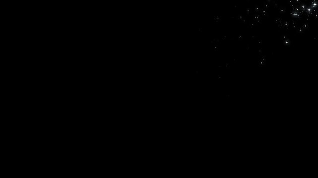 Twinkling shimmer line effect, luxury white glitter sparkle, magic dust fairy trail, glowing star particles burst, doodle stars motion, festive sparkle transition, black screen background.4k