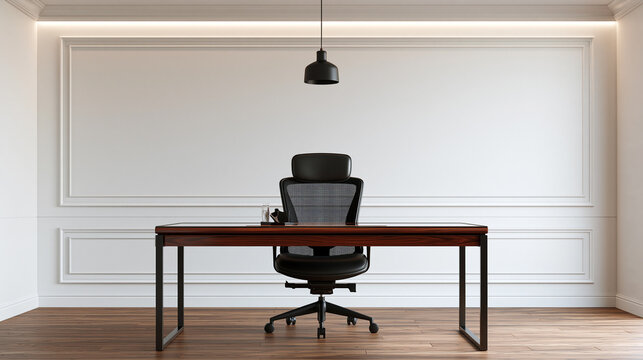 Modern Executive Office Interior with Desk and Chair