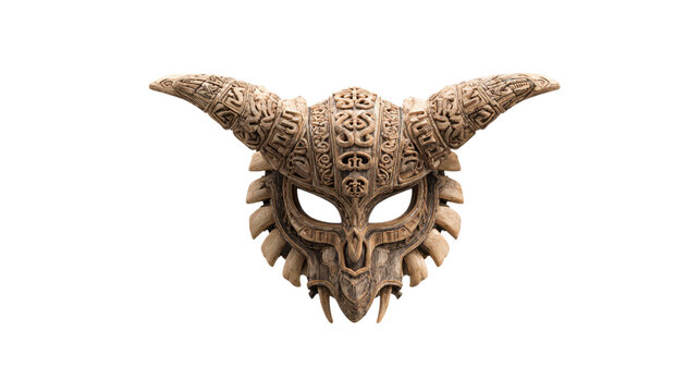 Viking skull mask carved intricate detail fantasy character