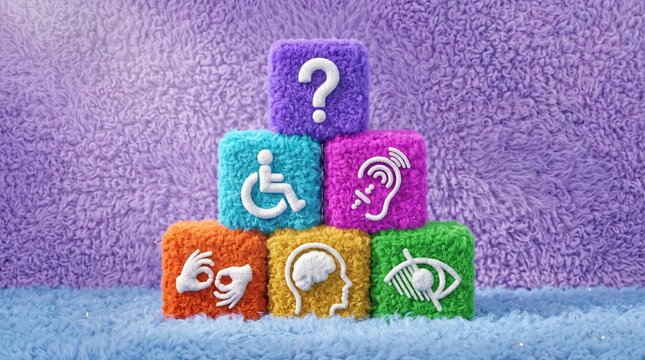 Disabled, Disability Signs, Icons are Visual Presentation. 
