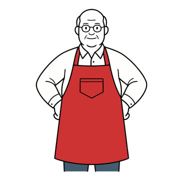 Man in Red Apron and Glasses