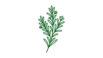 Fototapeta premium Minimalist Rosemary Sprig Vector Illustration