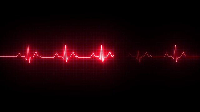 Animated heartbeat line symbolizing life, health, and vitality in a modern design