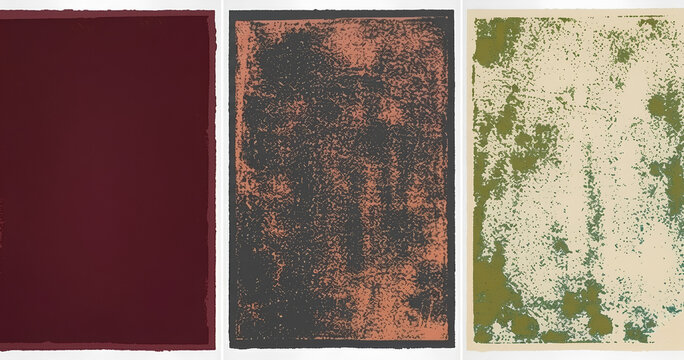 Letterpress ink textures. Set of 3 Rough, eroded lino print textures taken from high resolution scans. Compound path and paths optimised.