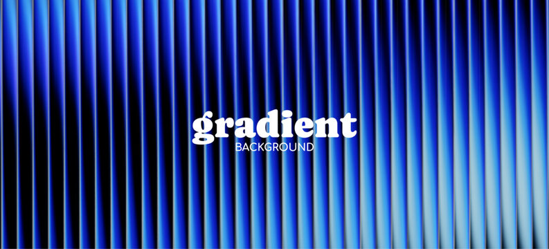 Deep blue and black gradient background with ripple glass effect. Fractal texture with glow. Holographic vertical stripes background. Prismatic distortion pattern. Vector illustration wallpaper
