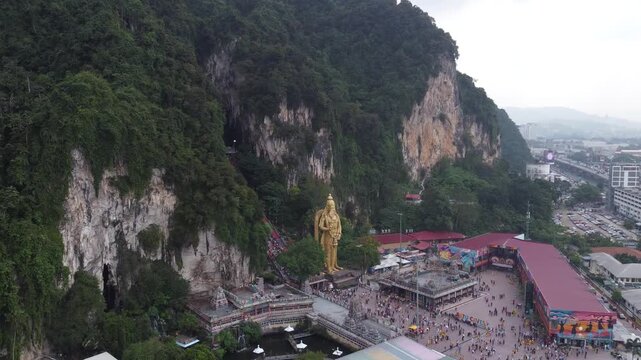 Buddhist Temple in Penang, Malaysia - Aerial Drone View