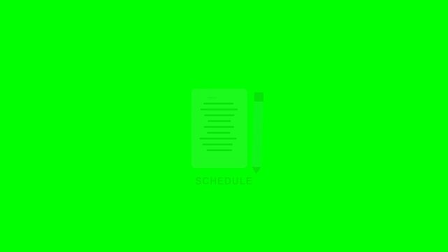 Business Schedule Document on Green Screen