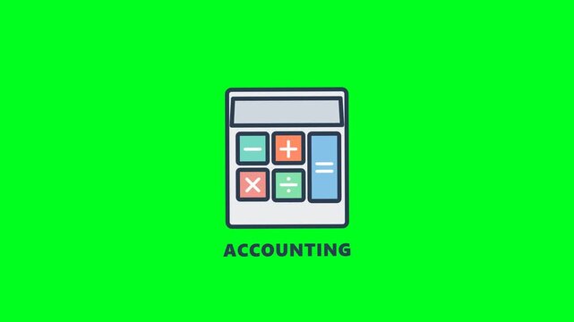 Accounting Calculator Icon on Green Screen