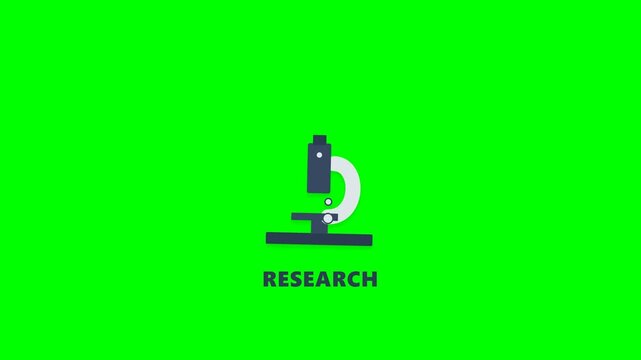 Financial Research Microscope on Green Screen