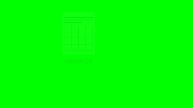 Financial Invoice Document on Green Screen