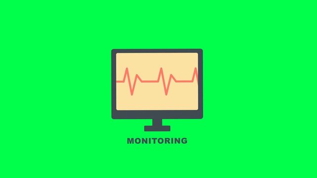 Financial Data Monitor on Green Screen