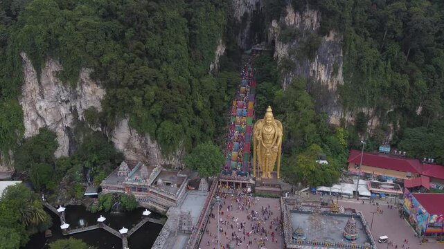 Buddhist Temple in Penang, Malaysia - Aerial Drone View