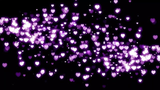 Romantic glitter heart particle trail with pink sparkles, glowing light streaks, valentine&rsquo;s day bokeh, dreamy love overlay, wedding motion background, seamless loop 4k