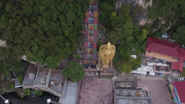 Buddhist Temple in Penang, Malaysia - Aerial Drone View