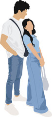Fototapeta premium Romantic Couple Vector Illustration