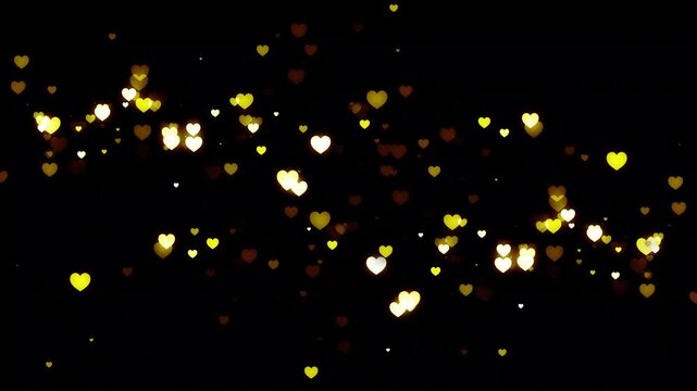 Sparkling heart shape frame with glowing particles and shimmering light trails, romantic valentine&rsquo;s day bokeh, floating love dust, wedding overlay motion graphic, seamless 4k