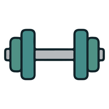 Dumbbell or fitness barbell weightlifting equipment vector illustration