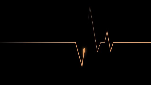 Minimal heartbeat line a medical pulse trace with sharp peaks animation