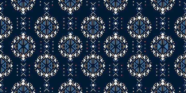 Vibrant ethnic patterns. Covers with tribal motifs. Vector geometric abstract seamless pattern. Zigzags. Highly detailed. Mayan and Aztec. Chevron background. Craft drawing. Horizontal border