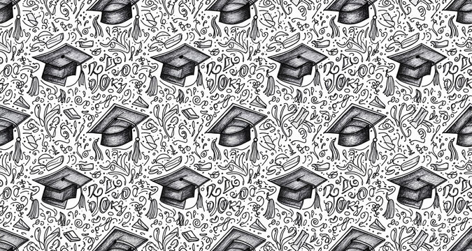 Elegant graduation invitation template with ornament
