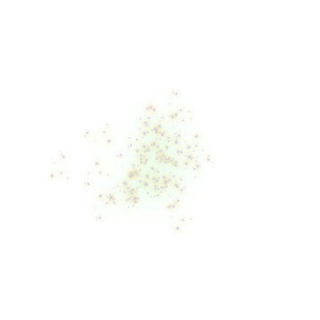 Scattered golden stardust particles glowing transparent isolated light effect