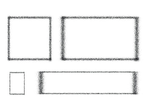 Spray Paint Grunge Frames Set with Graffiti Stencil Borders, Splashes and Aerosol Texture. Blank Labels, Callouts and Shapes for Modern Urban Design. Vector Illustration.