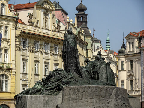 Jan Hus Statue in Old Town Square Prague