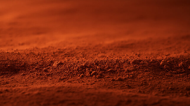 Red Soil and Powder Texture Resembling Mars Surface