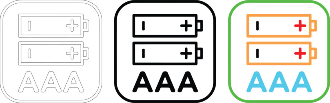 Battery connection types and symbols vector
