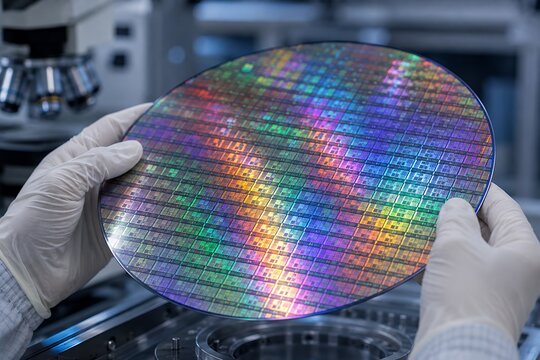 Semiconductor silicon wafer inspection in advanced technology laboratory