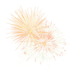 Fototapeta premium Golden Fireworks Display with Bright Sparkles Isolated