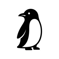Obraz premium Bold penguin side profile silhouette icon