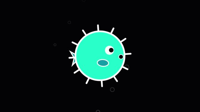 Glowing neon sun character with surprised expression on black background for digital design