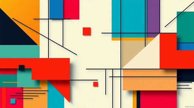 Abstract Geometric Modern Art Composition