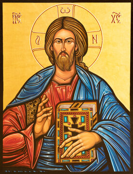 Pavia -  The icon of Jesus Christ the Teacher in Cathedral Santa Maria Assunta by padre Nicolae N. Popa 