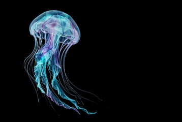 Abstract Background with Elegant Jellyfish Shaped Alcohol Ink in Water © JetGG