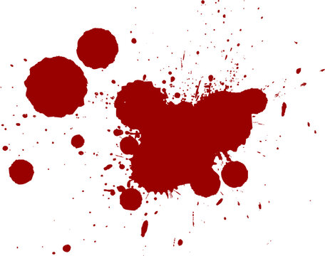 red brown blood ink watercolor brush dropped splatter splash artistic grunge graphic element