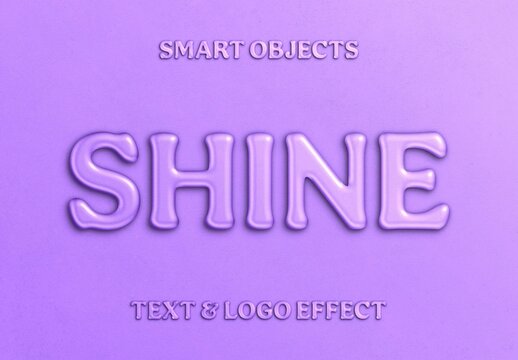 Gloss Purple Text Logo Effect For Poster And Branding Design