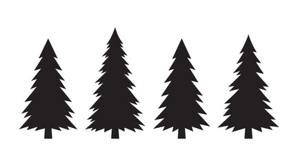 Fototapeta premium Minimalist black pine tree silhouettes