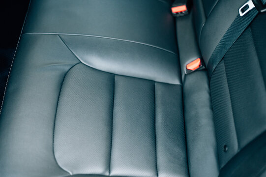 Rear passenger seats in a car