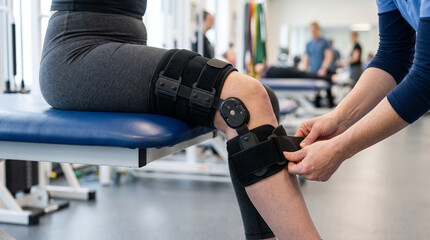 Fototapeta premium Clinician applying a blood pressure cuff to a patient arm during a checkup