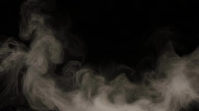 Dense swirling smoke or mist against a black background