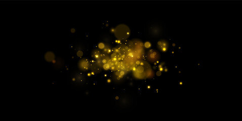 Warm golden bokeh shines beautifully across a dark background. Luminous highlights create a refined atmosphere. Great for Christmas graphics, celebration designs, posters, invitations, and advertiseme © Ole moda