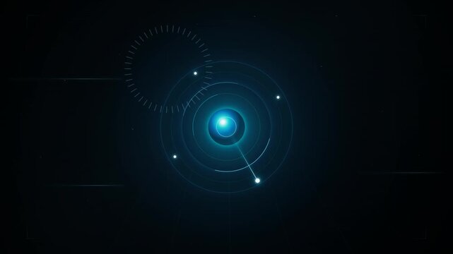 Futuristic Sci-Fi Radar Screen Animation, HUD Target Scanning and Sonar Display Motion Graphic Background