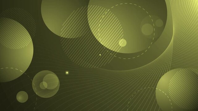 Abstract background with soft circles thin curved lines and light glow Modern monochrome design animation