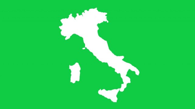 Italy wiggle animation map loop green background