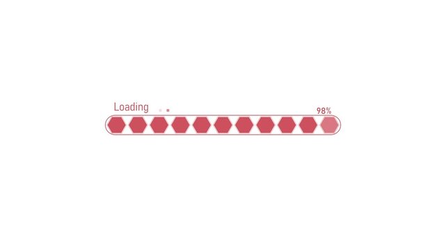 Waiting loading progress bar showing percentage simple digital interface animation, Loading progress bar animated