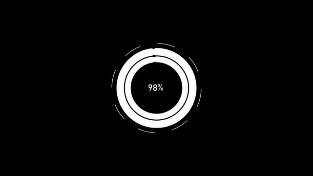 Circular progress indicator showing percentage modern minimal ui design animation