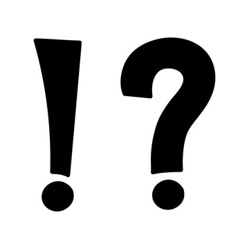 Hand Drawn Question and Exclamation Mark Icons for FAQ, Help, Warning, Attention, Confusion and Important Information