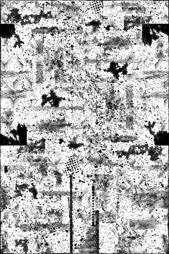 Glitch distorted grungy overlay grange texture. Textured and glitched technology background. Screen print effect .Vector overlay background with a halftone dots screen print texture.
